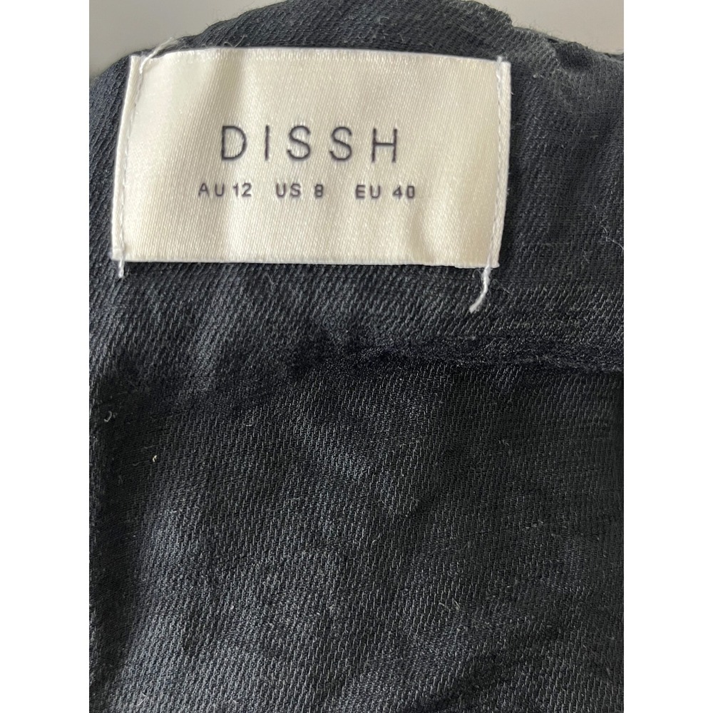 DISSH Shaniya Minimalist Strapless Maxi Dress Womens 8 Black Linen DNP11368 - Picture 6 of 9